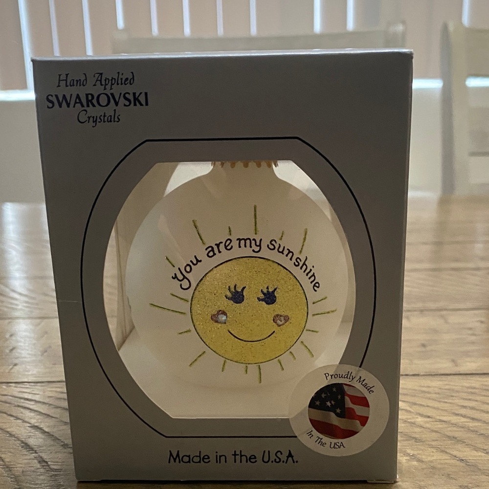 Swarovski Sunshine Crystal Ornament with Yellow and Blue Accents